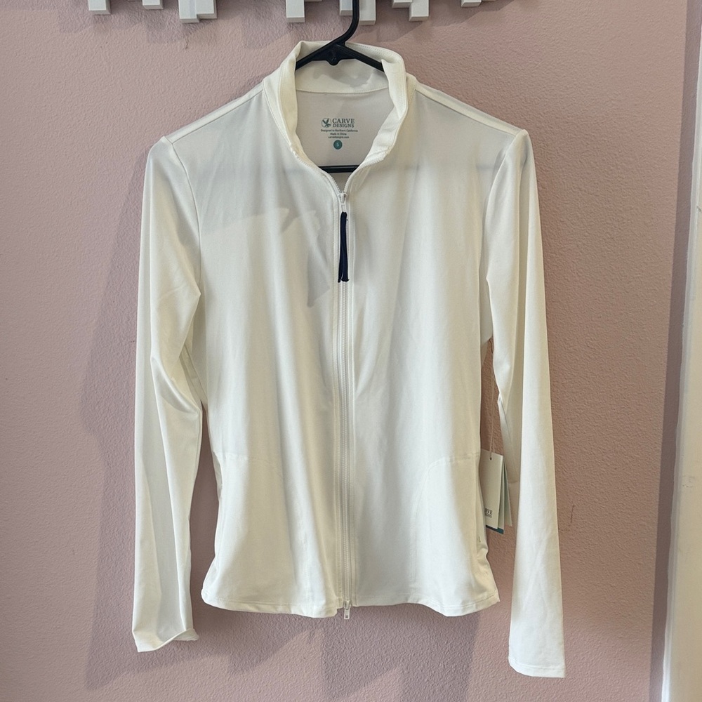 Carve Designs Women's White Zip-Up Coverup